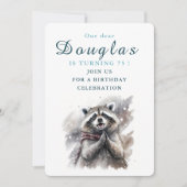 Wintervibes Raccoon - Einladungskarte zum Geburtst Einladung (Vorderseite)