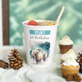 Wintervibes Schaf - 1. Geburtstag - Pappbecher