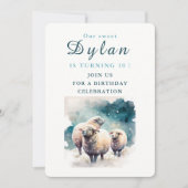 Wintervibes Sheep - Einladungskarte zum Geburtstag Einladung (Vorderseite)