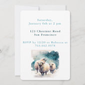 Wintervibes Sheep - Einladungskarte zum Geburtstag Einladung (Rückseite)