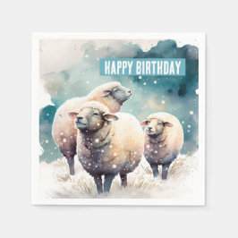 Wintervibes Sheep - Geburtstagsparty - Serviette