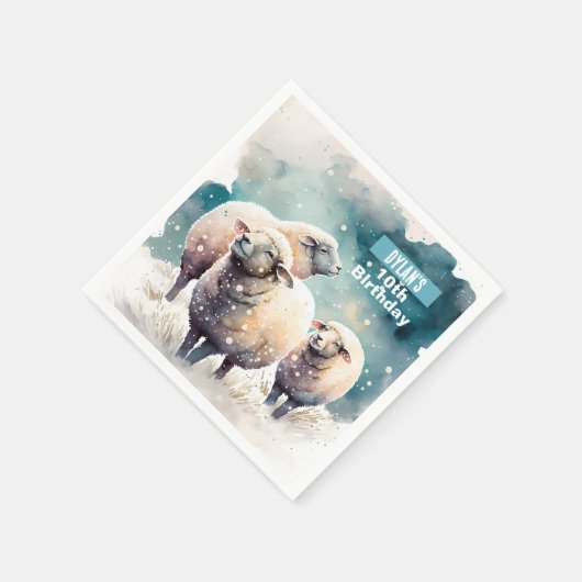 Wintervibes Sheep - Geburtstagsparty - Serviette (Ecke)