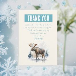 Wintervibes Wasserfarbe Elche - Geburtstag Dankeskarte