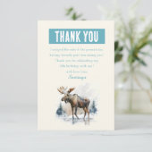 Wintervibes Wasserfarbe Elche - Geburtstag Dankeskarte (Stehend Vorderseite)