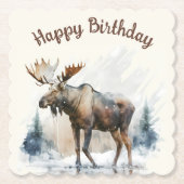 Wintervibes Wasserfarbenose - Untersetzer Papier (Vorderseite)