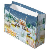 WinterVillage-Atmosphäre Große Geschenktüte (Vorderseite Schrägansicht)