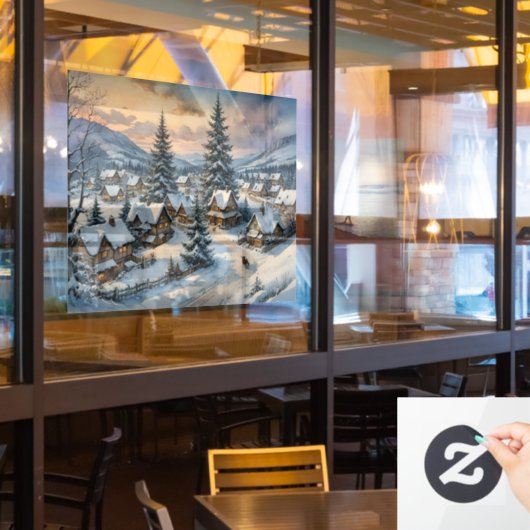 WinterVillage Fensterheber Fensteraufkleber (Restaurantfenster)