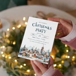 WinterVillage Landschaft Weihnachten Party Einladung