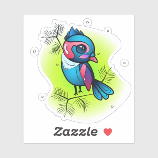 Wintervogel Aufkleber (Blatt)