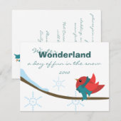 Wintervogel Einladung (Vorne/Hinten)