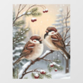 Wintervögel Fensteraufkleber (Blatt)