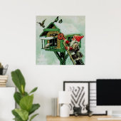 „Wintervögel füttern“ von Jenny Nystrom Poster (Heimbüro)