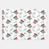 Wintervögel Fütternd auf den Weihnachtsferien der  Geschenkpapier Set (Vorderseite 3)