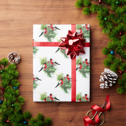 Wintervögel Geschenkpapier (Feiertagsgeschenk)