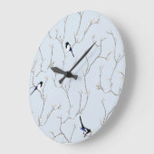Wintervögel Große Wanduhr (Winkel)