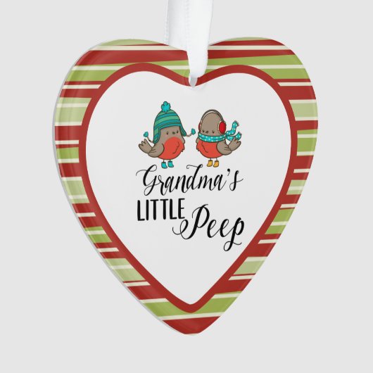 Wintervögel Großmutter-Piep Ornament (Vorderseite)