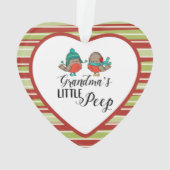 Wintervögel Großmutter-Piep Ornament (Rückseite)