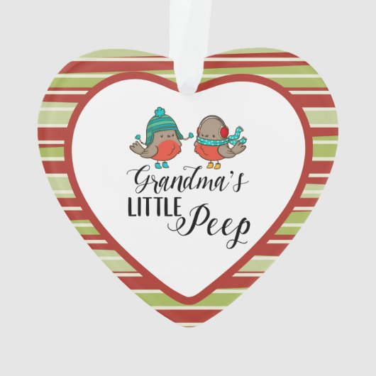 Wintervögel Großmutter-Piep Ornament (Rückseite)