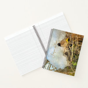 Wintervogel im Malerstil mit anpassbarem Text Notizblock