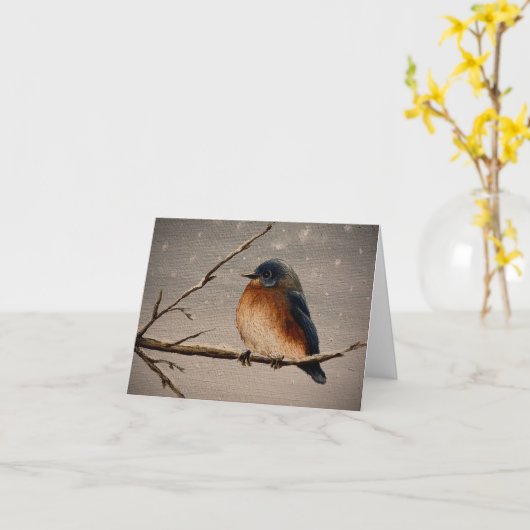 Wintervogel Karte (Gelbe Blume)