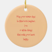 Wintervogel Keramik Ornament (Hinten)