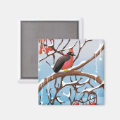 Wintervogel Magnet (Vorderseite/Rückseite)