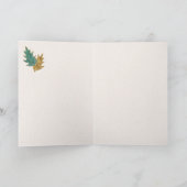 Wintervogel mit Golden Holly Blätter Card Karte (Innenseite)
