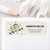 Wintervogel mit Hutschild des Weihnachtsmanns (Insitu)