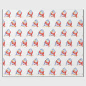 Wintervogel mit Scarf Geschenkpapier (Flach)