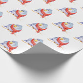Wintervogel mit Scarf Geschenkpapier (Ecke)