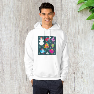 Wintervögel mit Schnee spielen mit Schneemann Hoodie