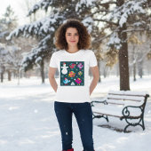 Wintervögel mit Schnee spielen mit Schneemann T-Shirt