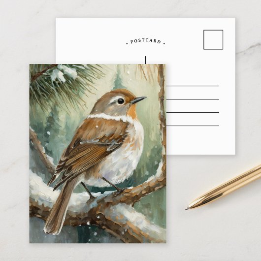 Wintervogel Moderne Kunst Postkarte
