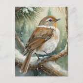 Wintervogel Moderne Kunst Postkarte (Vorderseite)