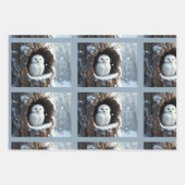 Wintervögel Natürlich Geschenkpapier Set (Vorderseite 3)