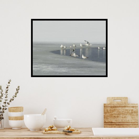 Wintervögel Poster (Küche)