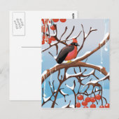 Wintervogel Postkarte (Vorne/Hinten)