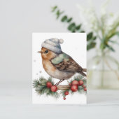 Wintervogel Postkarte (Stehend Vorderseite)