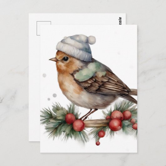 Wintervogel Postkarte (Vorne/Hinten)