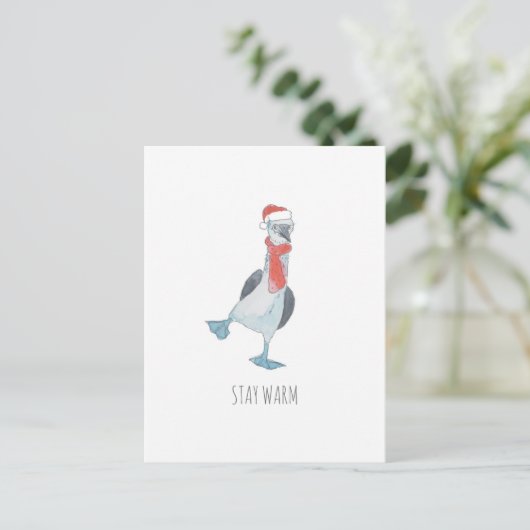 Wintervogel Postkarte (Stehend Vorderseite)