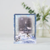 Wintervögel Postkarte (Stehend Vorderseite)