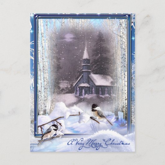 Wintervögel Postkarte (Vorderseite)