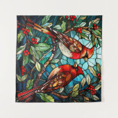 Wintervögel-Tapisserie Wandteppich (Vorderseite (Horizontal))