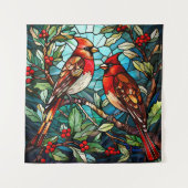 Wintervögel-Tapisserie Wandteppich (Vorderseite)