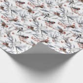 Wintervögel und Berries Geschenkpapier (Ecke)