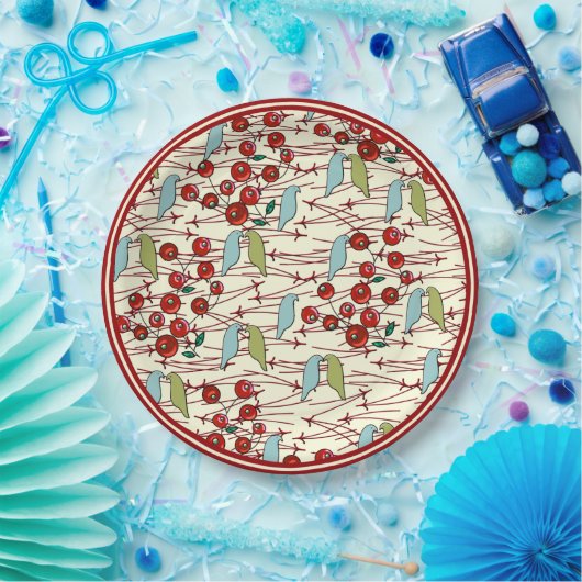 Wintervögel und Berries Pappteller (Party)