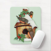 Wintervögel und Birdhouse Mousepad (Mit Mouse)
