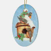 Wintervögel und Vogelhaus - Anpassen Keramik Ornament (Links)
