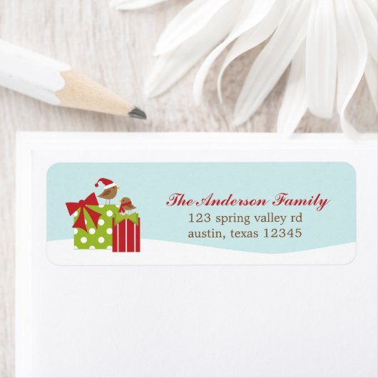 Wintervögel und Weihnachtsgeschenke (Insitu)