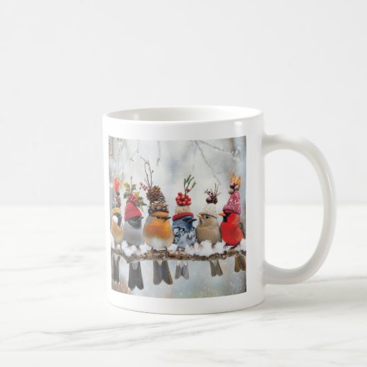 Wintervögel, Vogelliebhaber-Tasse, Geschenke für s Kaffeetasse (Rechts)